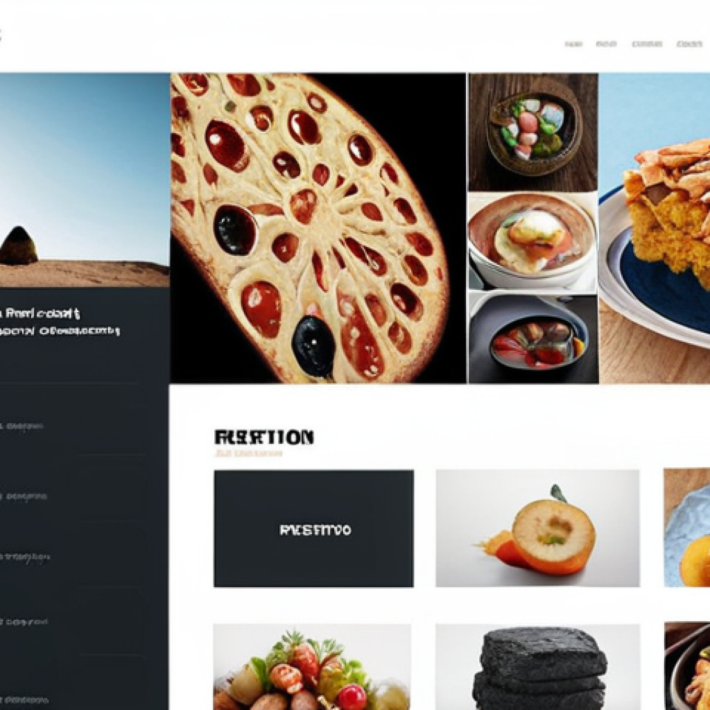 **

A clean, modern website interface showcasing a digital portfolio. The focus is on user-friendly navigation: clear menus, a prominent search bar, and well-organized categories like "Graphic Design," "Web Development," and "Photography." Make it look intuitive and inviting.

**