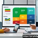 영업 직무에 맞춘 포트폴리오 경력 디자인 접근법 - A professional Brazilian sales portfolio presentation scene, featuring a modern office environment w...