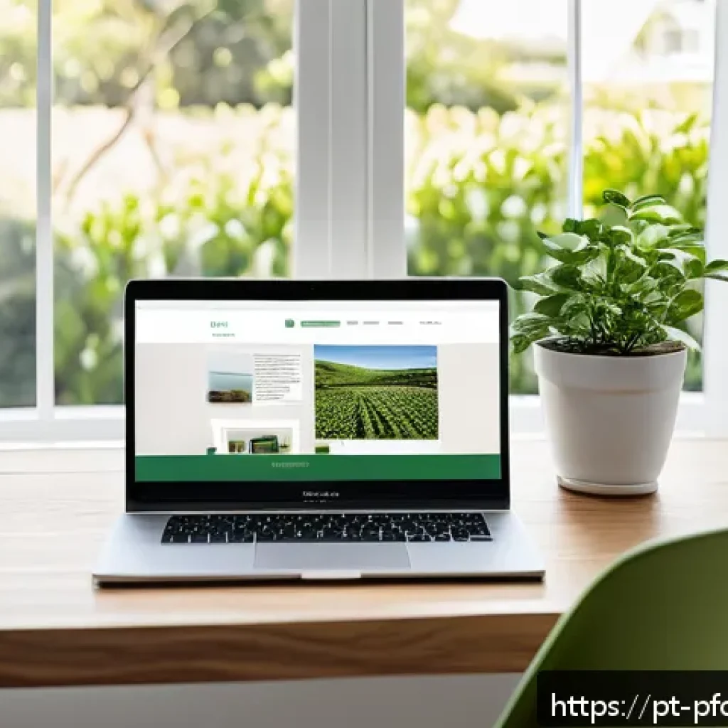 포트폴리오 경력 디자인의 심리적 준비 - A sleek, modern digital portfolio layout displayed on a high-resolution laptop screen in a cozy Braz...