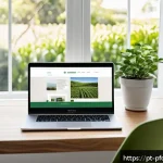 Home 23 포트폴리오 경력 디자인의 심리적 준비 - A sleek, modern digital portfolio layout displayed on a high-resolution laptop screen in a cozy Braz...